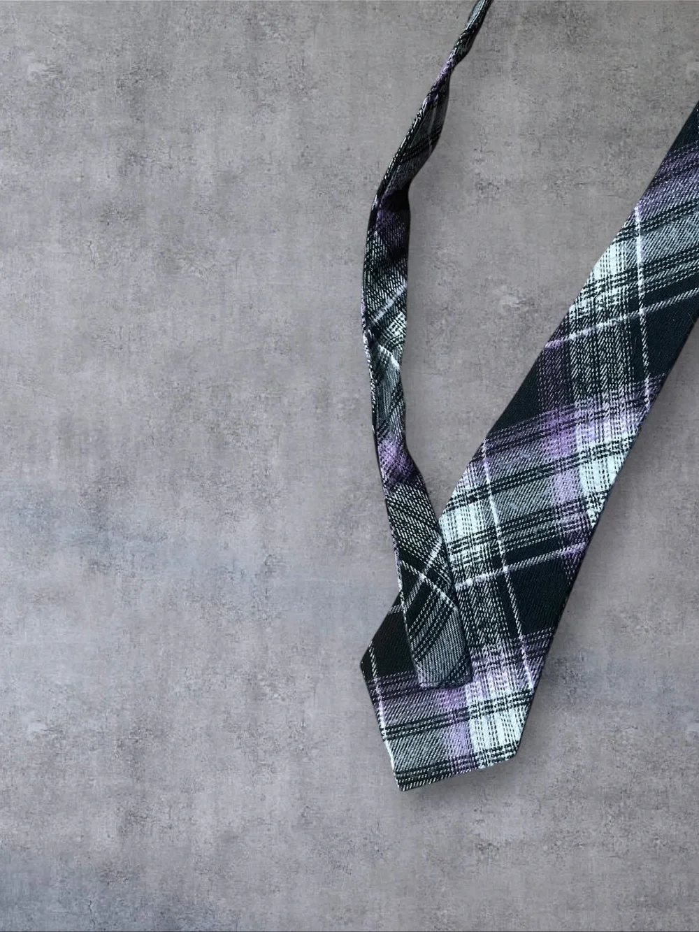 Purple & Black Youth Plaid Tie